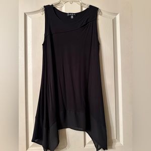 August silk T-shirt top with asymmetrical